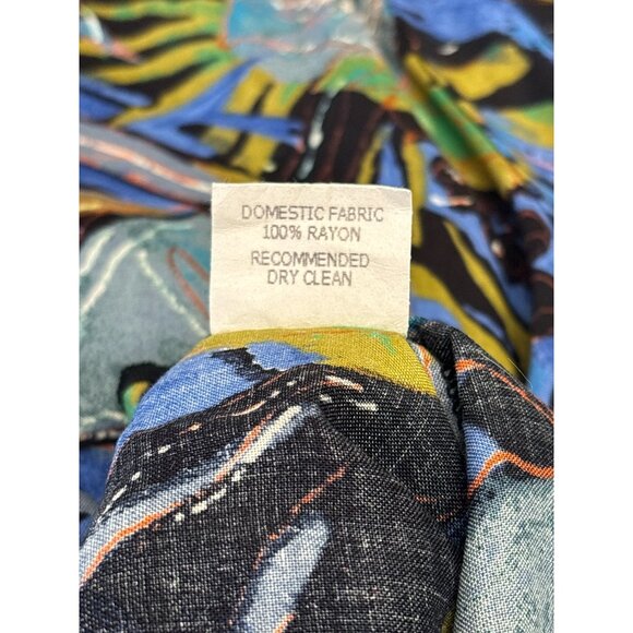 Carole Tomkins The Big Shirt Women’s Blouse – Abstract Floral Print, Rayon, Over - Picture 9 of 9